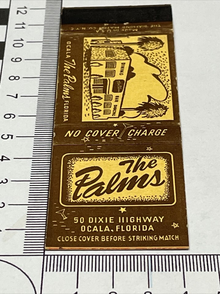 Front Strike Matchbook Cover  The Palms  a Restaurant Diner Ocala, FL  gmg - $12.38