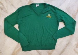 Vintage Nfl By Garan Sweater Womens Large Packers Green V-Neck Made In Usa - £19.56 GBP