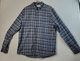 Ralph Lauren Shirt Men 2XL Button Up Blue Plaid 100% Cotton Long Sleeve Collared - £17.82 GBP