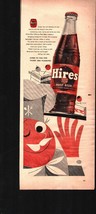 1954 Hire&#39;s Root Beer  Chef Cartoon Vintage Bottle PRINT AD nostalgic b5 - £19.20 GBP