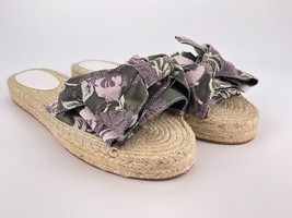 Rebecca Minkoff Giana Slide Bow Espadrille Sandals Size 10 M Pink Green Jacquard - £19.29 GBP