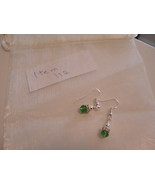 Green crystal earrings with silver ear wire(item 120) - $10.29 CAD