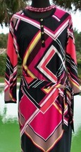 Cache Geometric Color Block New XS/S/M/L/XL Shirt Dress Removable Belt $... - $63.20