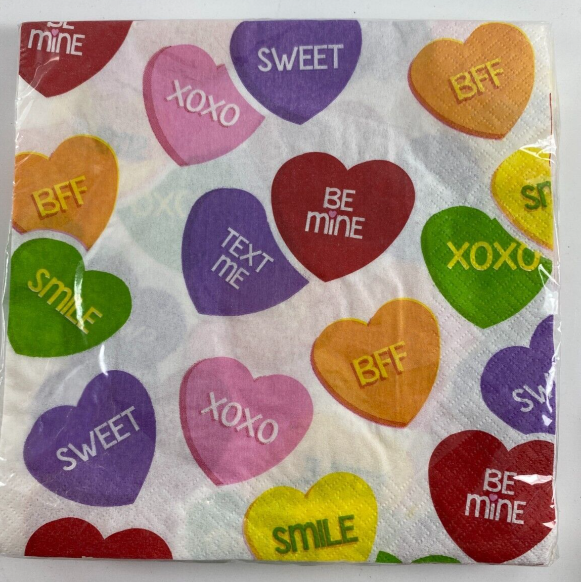 Primary image for Vintage Party Creations 18 Sweet Sayings Conversation Hearts 2 Ply Lunch Napkins