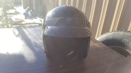 Black Arthur Fulmer AF-C25 Motorcycle Open Face Helmet Comes with visor 40387 - £17.88 GBP