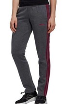 Womens Sweatpants Fleece Adidas Essential Gray Pull On Casual Cozy-size L - £19.42 GBP