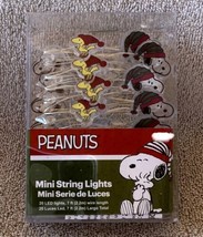 Peanuts Mini String Lights 20 LED lights 7 ft Snoopy &amp; Woodstock Christmas NEW - £9.01 GBP