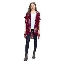 West Coast Love Burgundy Red Floral Sheer Kimono Cardigan Size S/M - $24.39 CAD