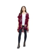 West Coast Love Burgundy Red Floral Sheer Kimono Cardigan Size S/M - $17.82