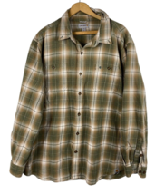 Carhartt Shirt Size 2XL Button Down Mens Flannel Work Shirt Tan Brown Plaid - £36.59 GBP