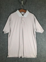 PGA TOUR Men XXL Polo Golf Shirt Short Sleeve Gray Red Stripe 2XL Casual... - $12.43