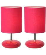 Modern Table Lamps Set Of 2 Bedroom Night Stand Reading Ceramic Shade Pi... - £30.24 GBP