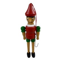 Vintage Midwest Taiwan Wood Pinocchio Ornament Wooden Boy Disney Christmas Tree - £29.87 GBP