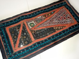 Wall Tapestry Bohemian Hand Patchwork Table Runner Decor Vintage Hanging W62 - £19.35 GBP