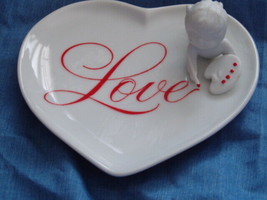 AVON Cupids Message Porcelain Dish Heart Valentine 1984 - $8.00
