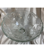 Vintage Libbey Orchard Fruit Pattern Compote Pedestal Footed Bowl Clear ... - £26.45 GBP