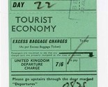 BEA Tourist Economy Boarding Pass British European Airways 1965 - $11.88