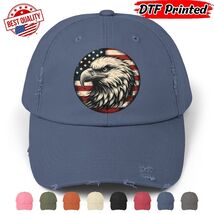USA Eagle Distressed Cap Hat 4th of July Vintage America Patriotic DTF P... - $24.99