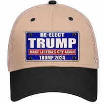 Re-Elect Trump 2024 Blue Novelty Khaki Mesh License Plate Hat - £22.79 GBP