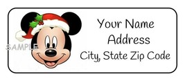 30 Personalized Mickey Mouse Christmas address labels stickers disney ta... - £9.43 GBP
