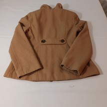 Old Navy Women’s Camel Button Front Raffle Collar Coat Jacket Pockets Size M image 2