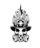 Flame firefighter Skull Cut File Digital download, svg, png,bmp, jpg fir... - $2.70 CAD