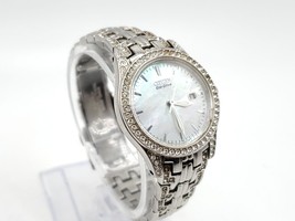 Citizen Eco-drive Watch Womens Working Silver Tone Diamond Accent 28mm - £43.50 GBP