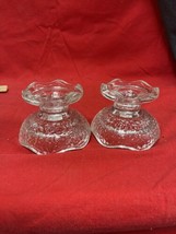 Anchor Hocking, Pebbled glass Candle Holders Set, Reversible, USA Made, ... - $8.91