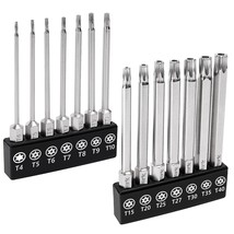 14Pc Security Torx Bit Set 3" Long Tamper Proof Star Screwdriver Bit Set 1/4" He - £21.96 GBP