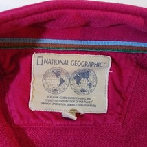 National Geographic Full Zip Pockets Women's Fuschia Cotton Sweatshirt Jacket M image 3