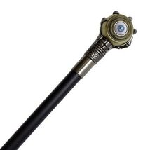 37" Rolling Evil Eye Black Glossy Finish Cane Staff With Skeletal Hand Handle image 2