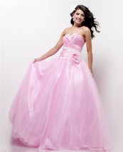 Sexy Strapless Cinderella Posh Pink Dreamz/Riva 793 Prom Evening Gown 12... - $249.95