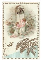 Victorian Trade Card White Owl Coffee Angels Ringing Bells Henry A Fry &amp; Co - £17.51 GBP
