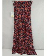 NWT LuLaRoe Maxi Skirt Blue &amp; Redish Orange Floral Design Size XXS - $21.55 CAD