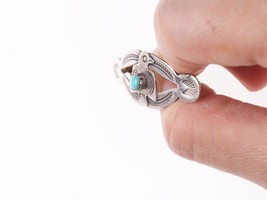 40&#39;s-50&#39;s Fred Harvey Era Sterling and turquoise thunderbird pin - £67.26 GBP