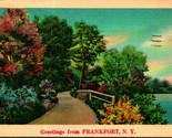 Generic Scenic Greetings from Frankfort New York NY Linen Postcard B4 - £2.29 GBP