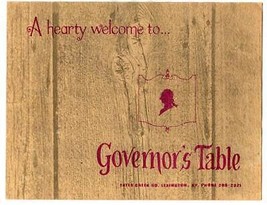 Governor&#39;s Table Menu Tates Creek Road in Lexington Kentucky 1960&#39;s - £21.38 GBP