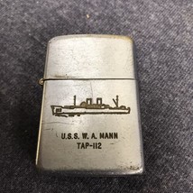 Vintage U.S.S. W. A. Mann TAP-112 Prince Rocky Petrol Lighter Military - £26.47 GBP