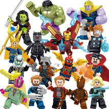 16Pcs Marvel Avengers Super Heroes Series Children&#39;s Building Blocks Dol... - £24.22 GBP