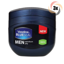 3x Jars Vaseline Blue Seal Men's Fresh Petroleum Jelly | 3.4oz | Fast Shipping! - £11.39 GBP