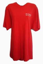 Avon Logo Knit Top size XL Red T Shirt Representative Advertising Sales Aid - £15.42 GBP