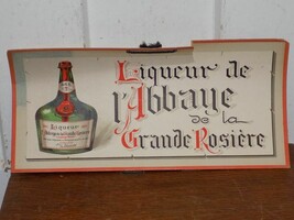 Vintage Liqueur de l’Abbay de la Grande Roseiere Cardboard Store Sign - $1,014.94 MXN