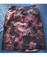 Ann Taylor Black  Purple Graphic Print Knee Length Pencil Skirt Misses S... - £15.76 GBP