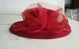 Nice Red Flower Going to Meeting Sunday Hat Ladies 100% Wool - $19.99
