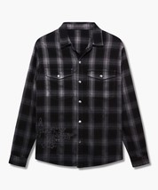 NWT Ksubi Consciousness Plaid Print Flannel Shirt Men&#39;s Size XL Ombre Gray Black - £153.96 GBP