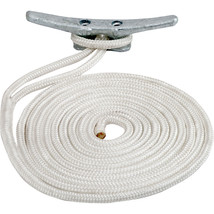 Sea-Dog Double Braided Nylon Dock Line - 5/8&quot; x 35&#39; - White - £45.43 GBP