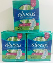 3 Packs Always Ultra Thin Size 2 Long Super with Flexi-Wings 42 Pads/Pack - £22.55 GBP