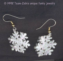 Ice Princess Sparkle Snowflakes Earrings Elsa Ana Winter Holiday Novelty Jewelry - $3.89