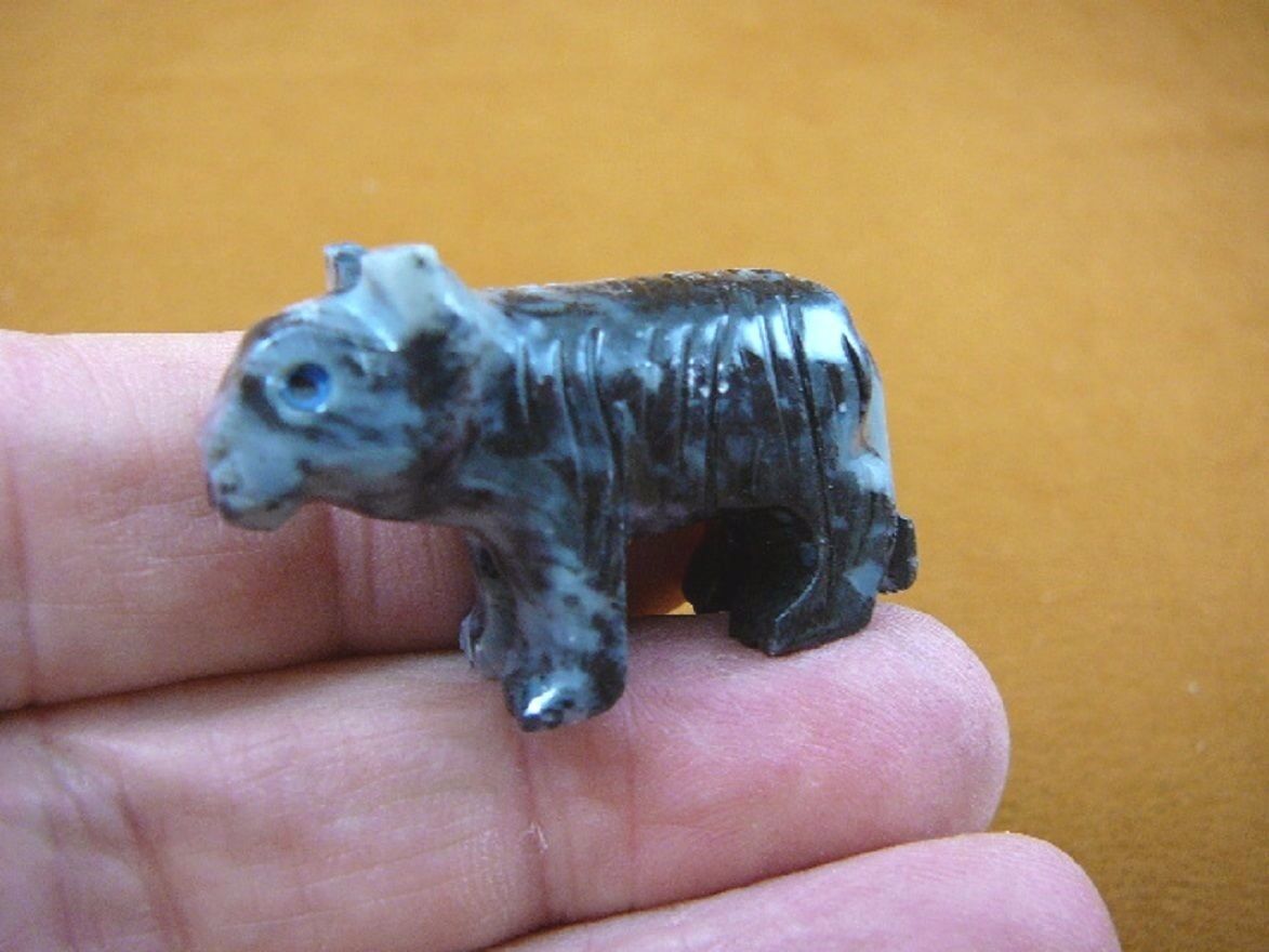 (Y-TIG-5) Gray TIGER wild cat carving SOAPSTONE stone PERU FIGURINE love... - $8.59