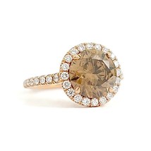 Authenticity Guarantee 
GIA Round Fancy Brown Diamond Halo Engagement Ring 14... - £11,506.72 GBP